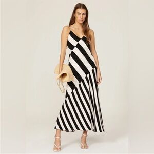Black and White Striped Maxi Dress